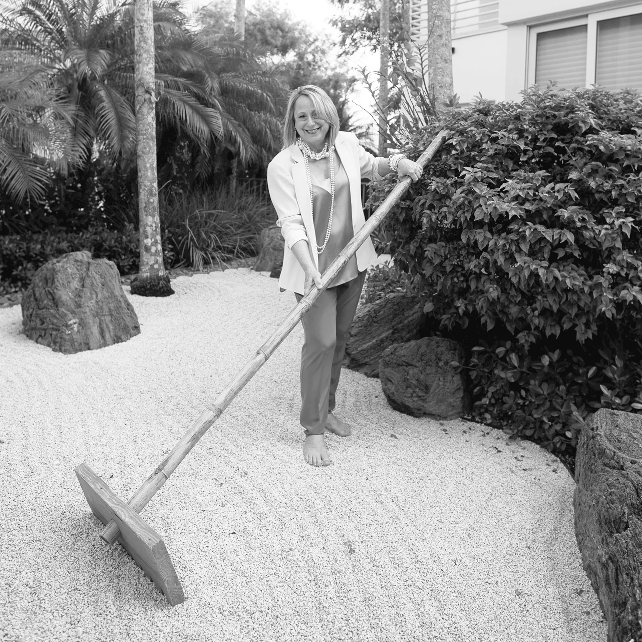 Shelly Preziosi in her garden